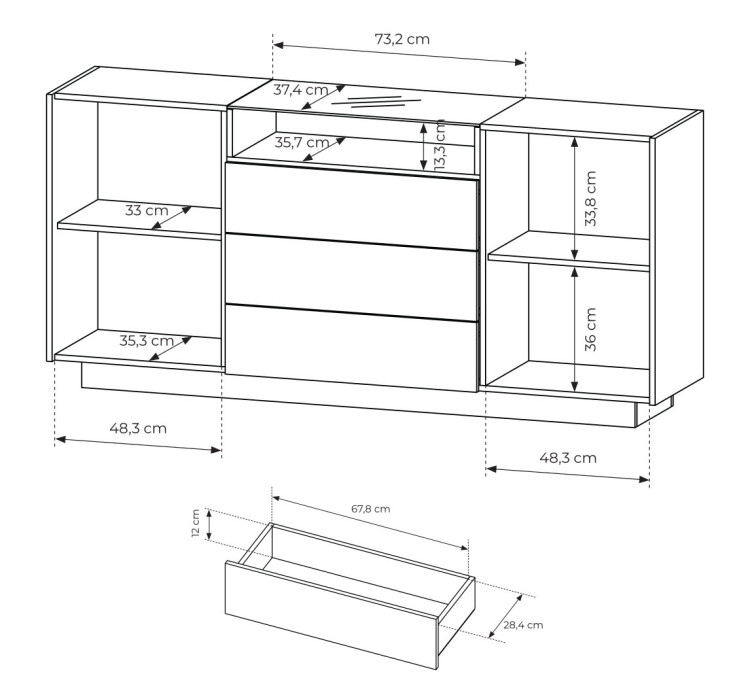 Комод з підсвіткою Hiro 2D3S/1762
